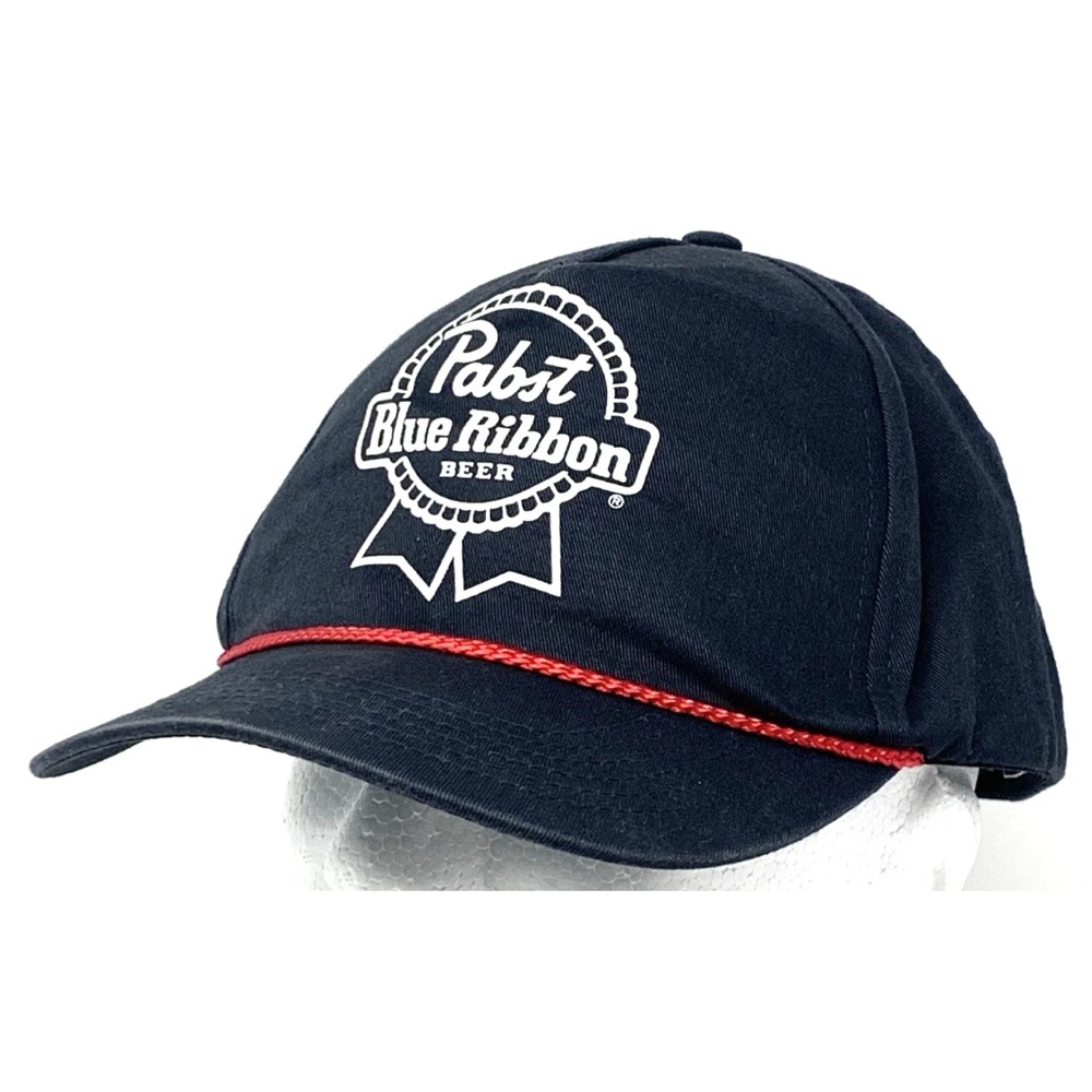 Pabst Blue Ribbon Beer Men Cap Hat Blue Snapback Rope Cord Retro Trucker Outdoor